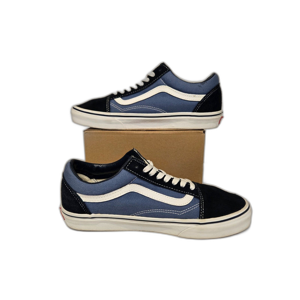 Vans Old Skool Sneakers | Navy Black Suede/Canvas | Size Men 8 Women 9.5 - Picture 2 of 8